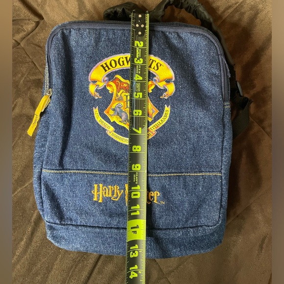 NWOT Harry Potter Denim Backpack 12” x 7” Expandable - Picture 8 of 13